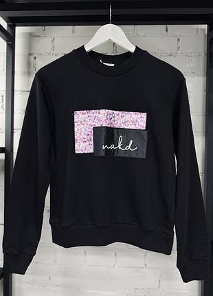 Свитшот женский утепленный na-kd xs черный (12345762)