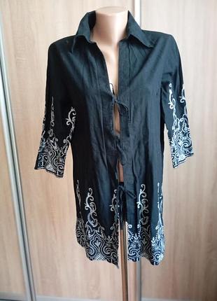 Блузон на завязках  с вышивкой