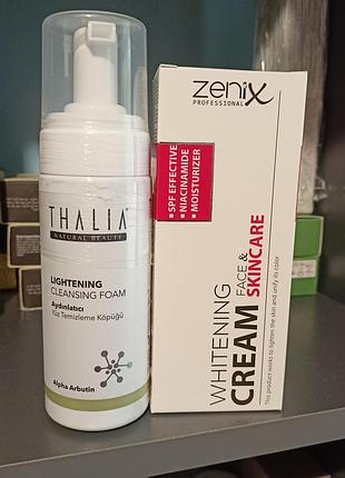 Набор от пигментации для лица пенка + крем.