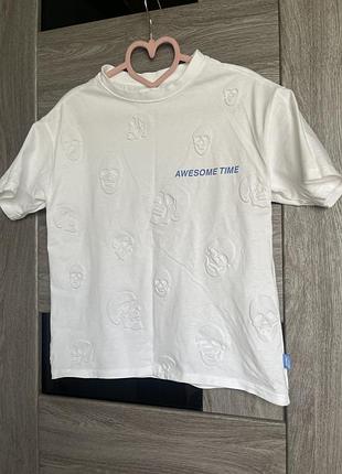 Футболка zara з черепами  100% котон