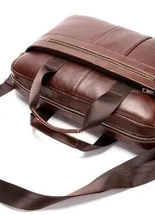 Ділова чоловіча сумка з натуральної зернистої шкіри vintage