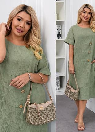 Сукня жіноча довга міді льняна легка базова повсякденна чорна сіра синя блакитна осіння демісезонна на осінь батал