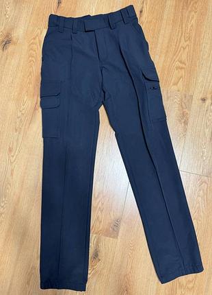 Брюки брюки мужские темно синие очень эластичные со стрелками карго длинные прямые, размер m