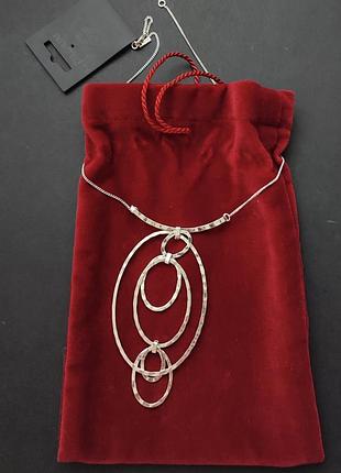 Деликатная колье цепочка с овальным кулоном pilgrim, покрытием серебром данные