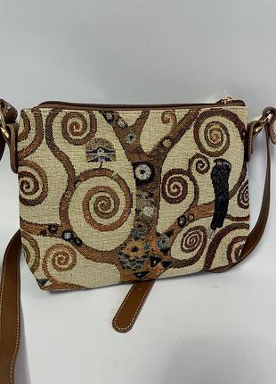 Красива етнічна гобеленова сумка дерево птах пташка етнічний стиль густав клімт  картина «древо життя»