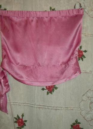 Майка без бретелек"river island"р.12,100%шелк.