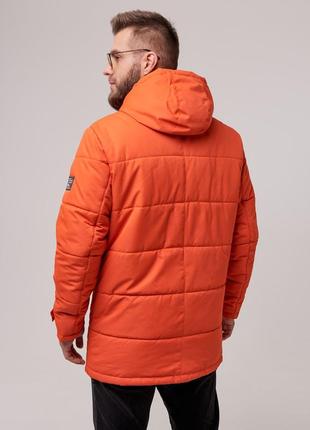 Зимняя   оранжевая  чёрная серая куртка2 фото