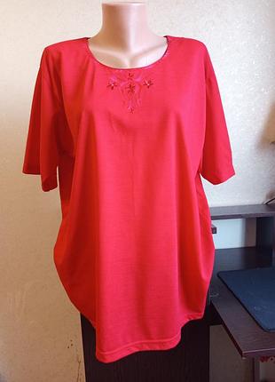 Красная хлопковая футболка.батл.