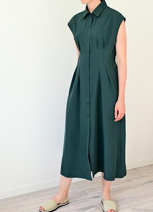 Ідеальна жіноча сукня. сукня міді на осінь. зелене плаття.