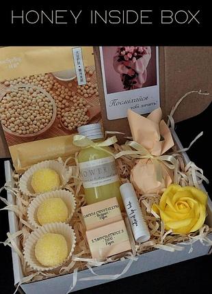 ☀️ подарочный бокс для женщины | яркий spa набор с ароматом лимона и дыни | готовый подарок в коробке