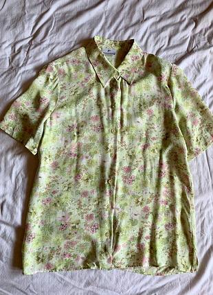 Квіткова сорочка з коротким рукавом