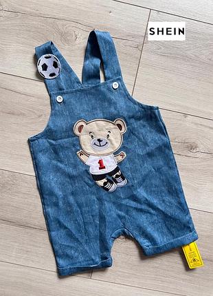 Легкий летний комбинезон с мишкой shein 6-9 мес / 68-74 см