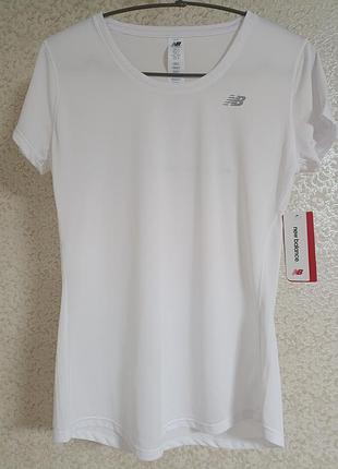 Женская белая футболка спортивная футболка new balance оригинал, р.s