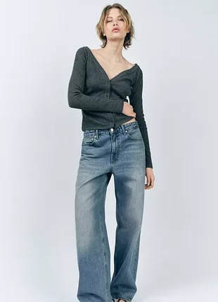 Жіночий мʼякий кардиган в рубчик zara розмір с