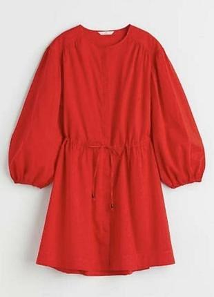 Червона сукня h&m льон бавовна
