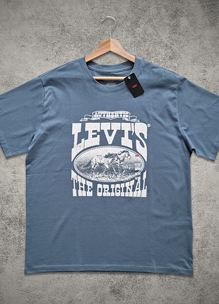 Футболка levis relaxed fit, футболка чоловіча оригінальна лівайс блакитна