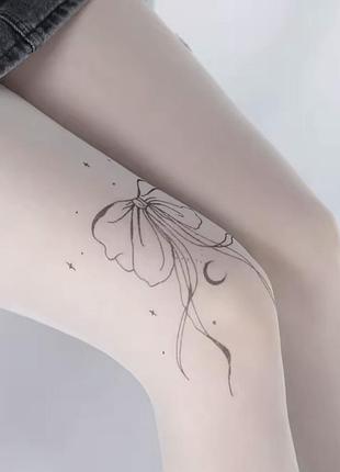 Колготки білі з тату готика лолита