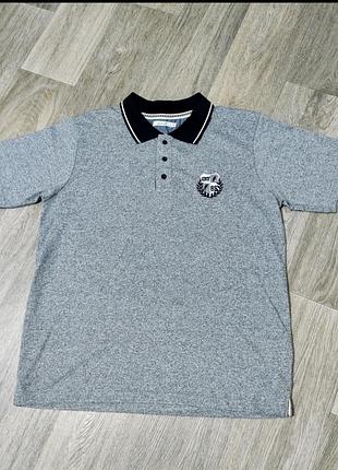 Мужская серая футболка поло размер l