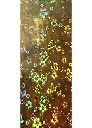 Фольга трансфертная пакет 25 золото в цветок mart, 50 см