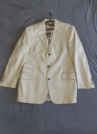 Піджак ручной роботи  бежевий індивідуальний пошив fuchs fashion cloth dormeuil dorsilk silk＆wool