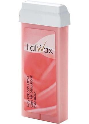Воск в кассете роза (розовый) italwax, 100 мл