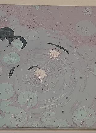 Картина полотно  в рамці для малювання за номерами  -20х20 см