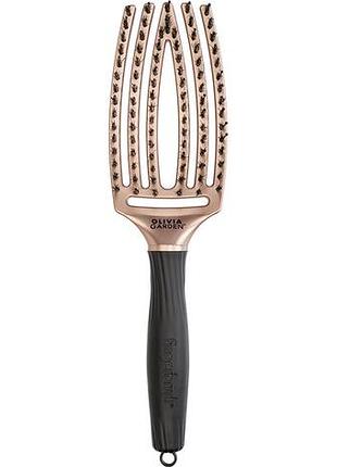 Щетка fingerbrush care iconic boar&nylon trinity bronze olivia garden