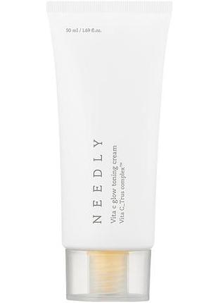 Звичний крем із вітаміном c для сяйва шкіри needly vita c glow toning cream, 50 мл