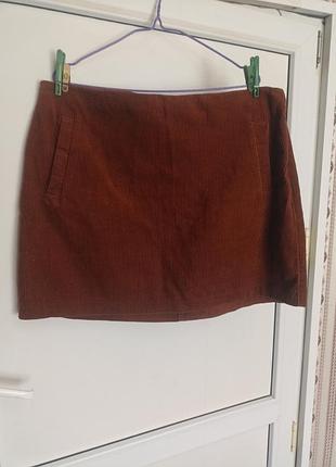 Юбка вельветовая вы цвета шоколад, размер 18 (50-54)