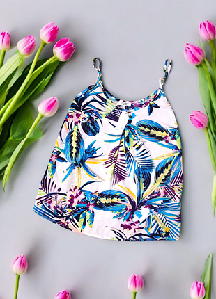 Брендовий топ майка з тропічним принтом jd williams етикетка