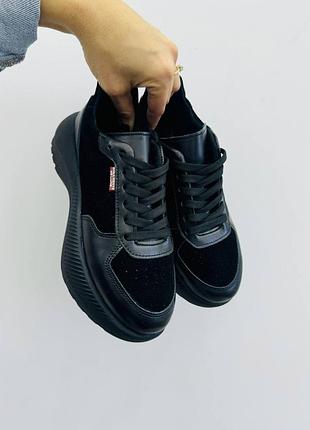 Женские кроссовки lily черного цвета, осень-весна