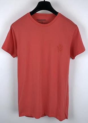 Diesel t-shirt чоловіча футболка однотонна коралова