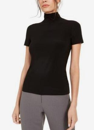 Черный базовый женский гольф, водолазка, натуральный, с коротким рукавом, zara