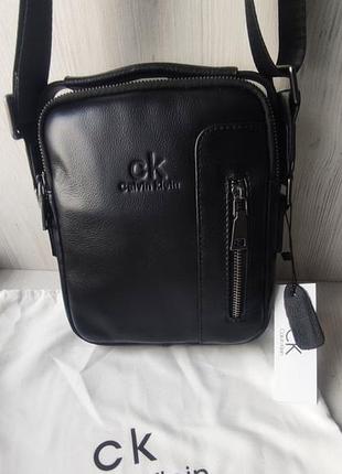 Br s мужская кожаная сумка calvin HW0HW01150 black