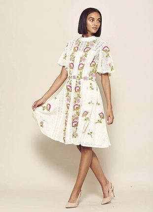 Новое кружевное платье frock and frill isabella с цветочной вышивкой