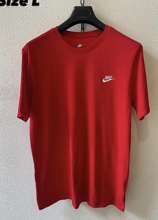 Оригінальна чоловіча футболка nike розмір l червоного кольору 🔥