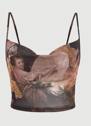 Топ сетка принт ренесанс барокко кроп топик