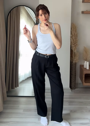 Прямые брюки с защелками zara