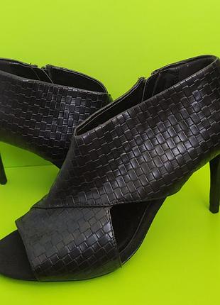 Чёрные босоножки-ботильоны на шпильке next, 8/42