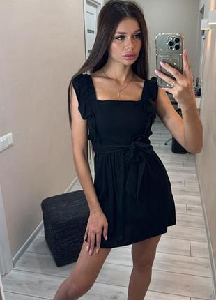 Черный сарафан лен