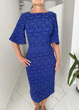 Сукня синя, розмір 36 (укр. 46) мереживо