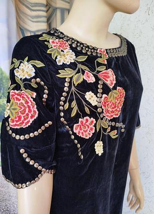 Винтажное бархатное платье с вышивкой от,biba