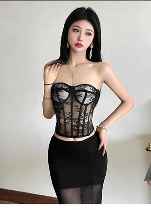 Sylcue mesh женский сексуальный топ корсет