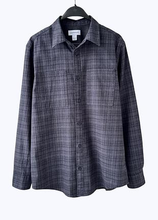 Бавовняна фланелева сорочка рубашка calvin klein хлопковая фланелевая рубашка