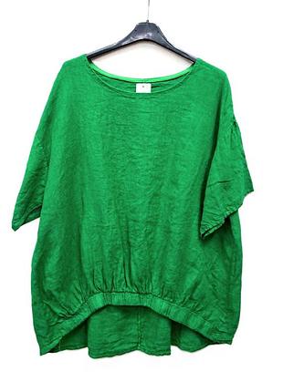 Шикарна блуза, кофточка, льон 100%, італія, р. оверсайз, наш 48-54