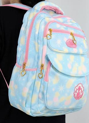 Шкільний рюкзак для дівчинки принцеса 43х20х31 см • яскравий рожевий портфель до школи