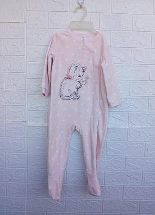 Флисовый человечек слип кигуруми на 12-18 месяцев 80- 86 см