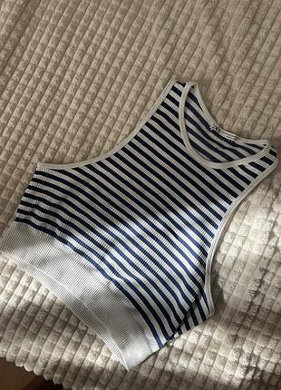 Топ в смужку zara