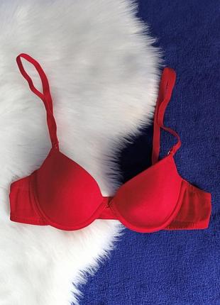 Бюстгальтер бра нижнее белье новый красный гладкий