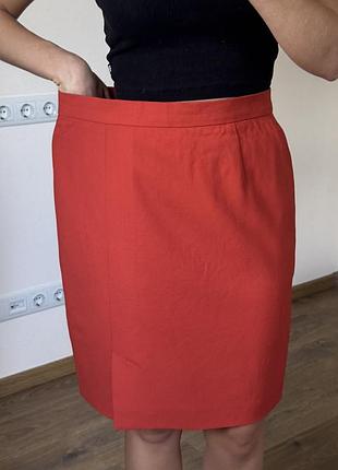 Жіноча помаранчева спідниця олівець. жіноча спідниця олівець з вовною на підкладці, жіноча яскрава спідниця розмір 42